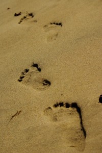 footsteps in sand 